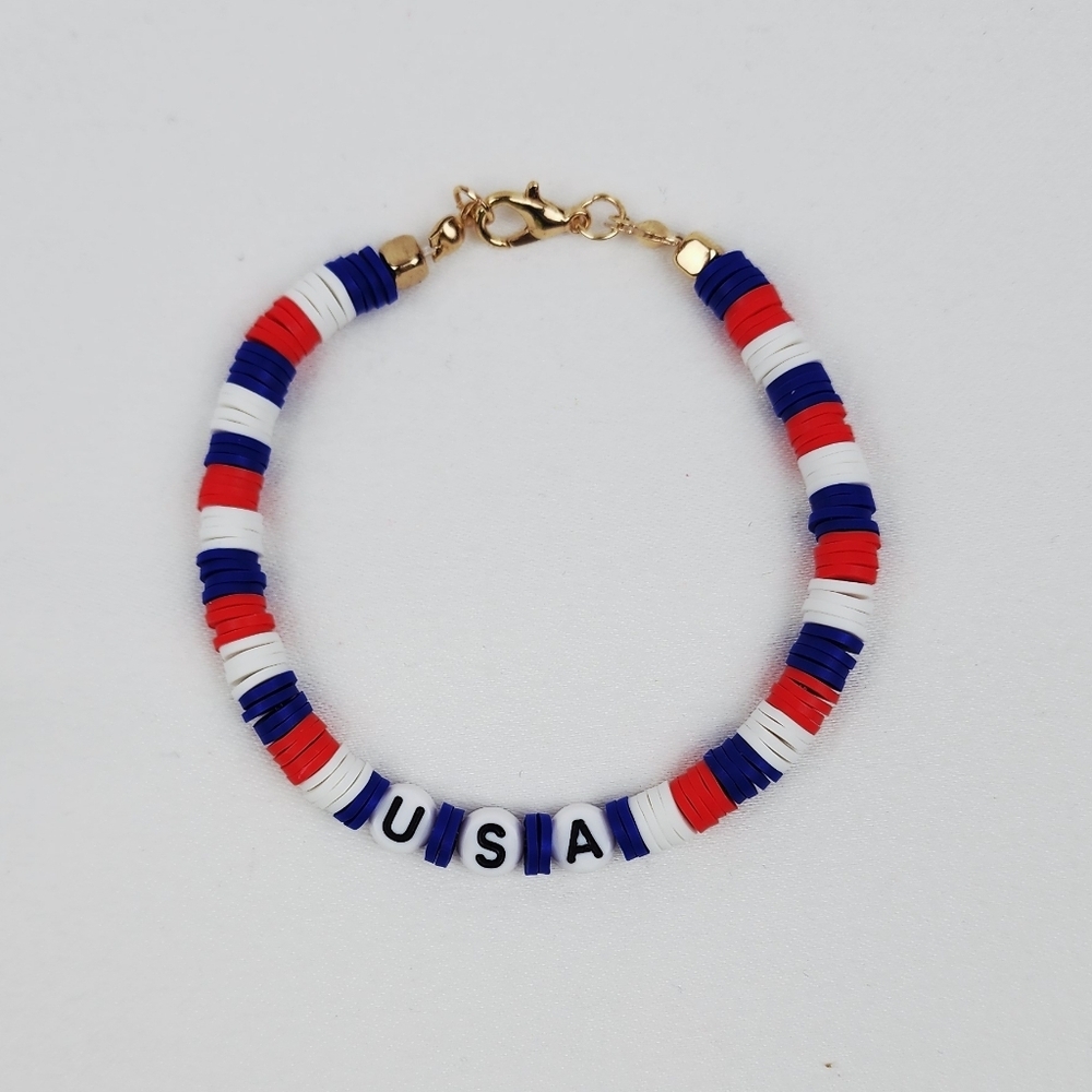 Handmade USA 4th Of July  Bracelet
